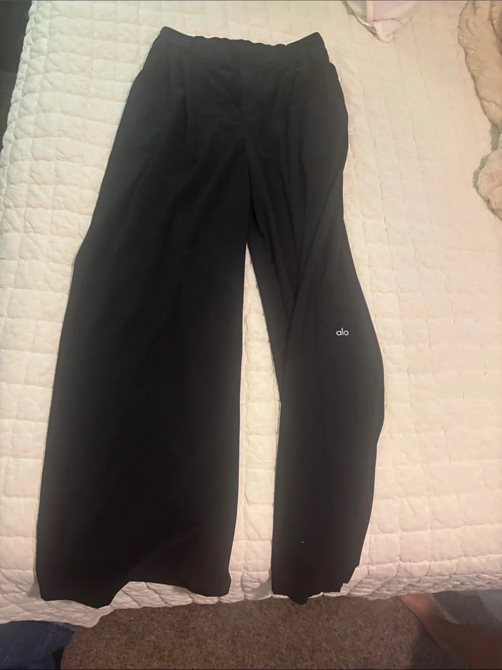 ALO Yoga Black Wide Leg Trousers pants
